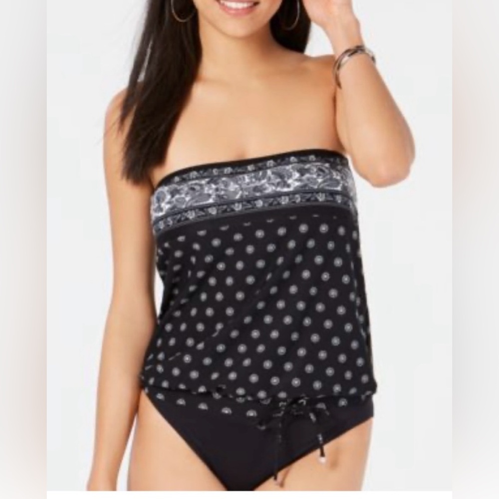NWT Michael Michael Kors Women’s Blouson Bandeau Tankini Top